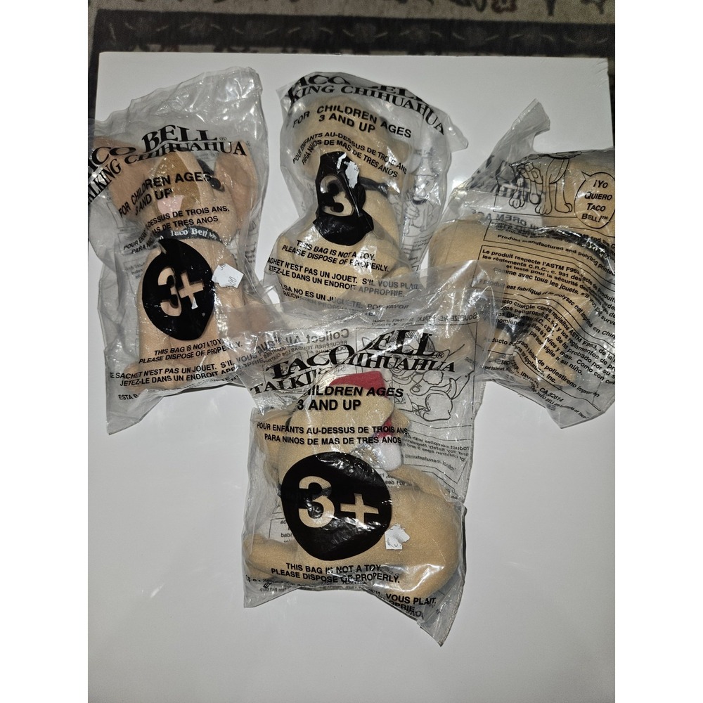 Lot Of 4 Vintage Taco Bell Talking Chihuahi New